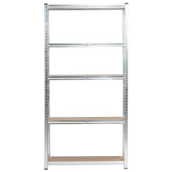 2x REGAŁ METALOWY 90x30x180 SREBRNY