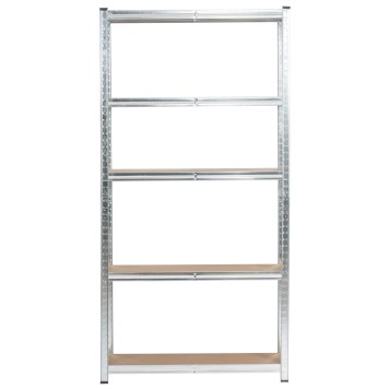 2x REGAŁ METALOWY 90x30x180 SREBRNY