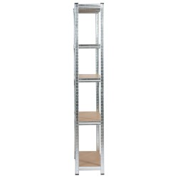 2x REGAŁ METALOWY 90x30x180 SREBRNY
