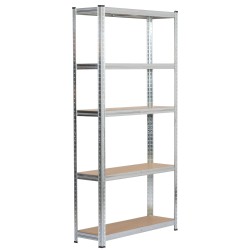 2x REGAŁ METALOWY 90x30x180 SREBRNY