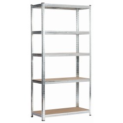 REGAŁ METALOWY 90x40x180 SREBRNY