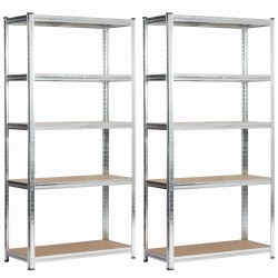 2x REGAŁ METALOWY 90x40x180 SREBRNY