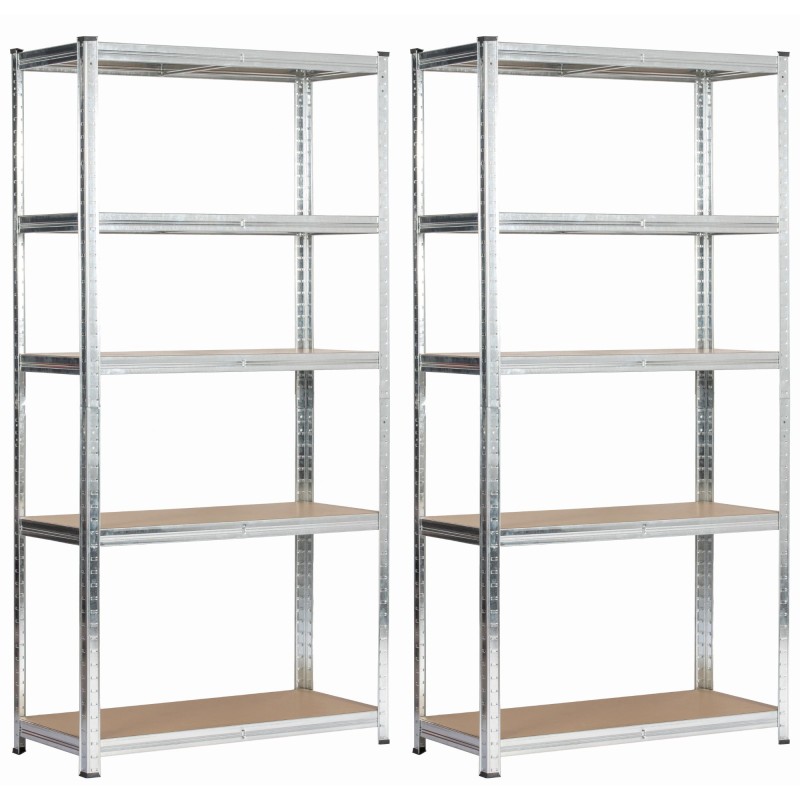2x REGAŁ METALOWY 90x40x180 SREBRNY