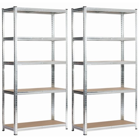 2x REGAŁ METALOWY 90x40x180 SREBRNY