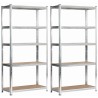 2x REGAŁ METALOWY 90x40x180 SREBRNY