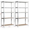 2x REGAŁ METALOWY 90x40x180 SREBRNY