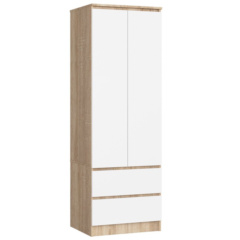 SZAFA STAR S 60 cm 2 DRZWI 2 SZUFLADY PK SONOMA / BIAŁA