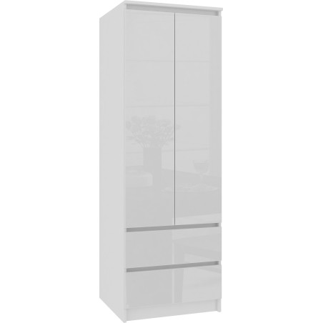 SZAFA STAR S 60 cm 2 DRZWI 2 SZUFLADY PK BIAŁA / BIAŁY POŁYSK