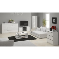 SZAFA STAR S 60 cm 2 DRZWI 2 SZUFLADY PK BIAŁA / BIAŁY POŁYSK