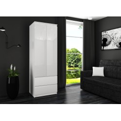 SZAFA STAR S 60 cm 2 DRZWI 2 SZUFLADY PK BIAŁA / BIAŁY POŁYSK