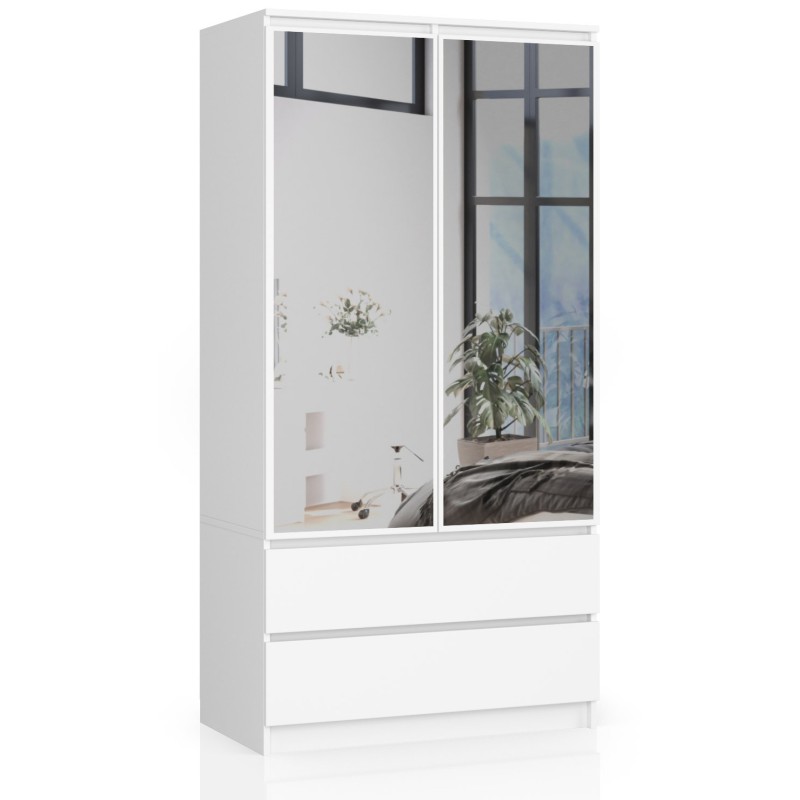 SZAFA S90 2D 2SZ 2 LUSTRO CLP PK BIAŁY SZAFA S90 2D 2SZ 2 LUSTRO CLP PK BIAŁY