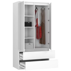 SZAFA S90 2D 2SZ 2 LUSTRO CLP PK BIAŁY
