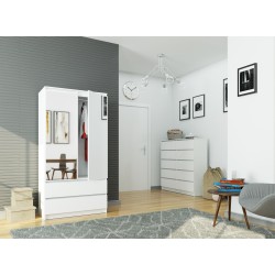 SZAFA S90 2D 2SZ 2 LUSTRO CLP PK BIAŁY
