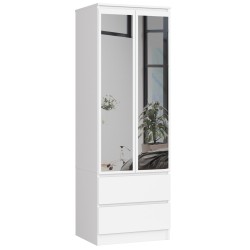 SZAFA STAR S 60 cm Z LUSTREM 2 DRZWI 2 SZUFLADY PK BIAŁA