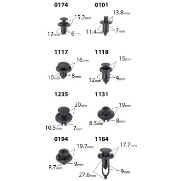 Klipsy samochodowe 635el. RTKST0100