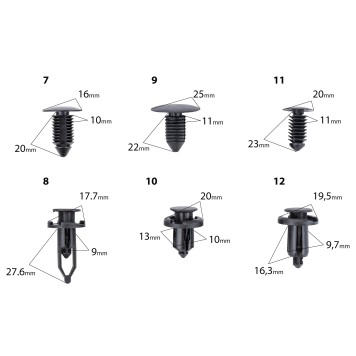 Klipsy samochodowe 245el. RTKST0098