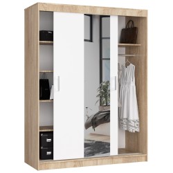 SZAFA PRZESUWNA 150cm CLP SONOMA / BIAŁA