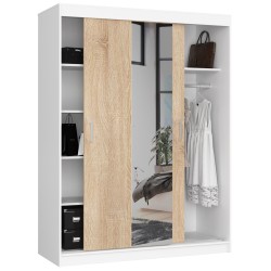 SZAFA PRZESUWNA 150cm CLP BIAŁA / SONOMA