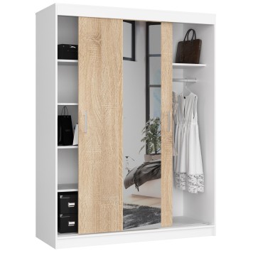 SZAFA PRZESUWNA 150cm CLP BIAŁA / SONOMA