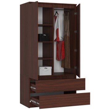 SZAFA S 90 cm 2 DRZWI 2 SZUFLADY PK WENGE