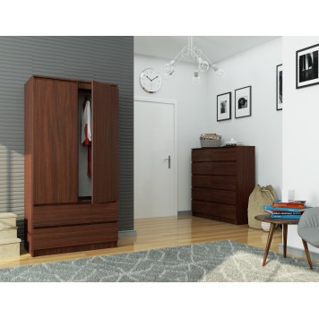 SZAFA S 90 cm 2 DRZWI 2 SZUFLADY PK WENGE