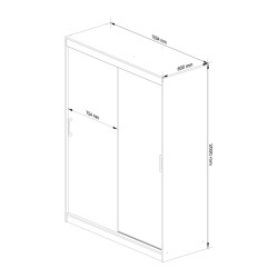 SZAFA PRZESUWNA 150 cm CLP MONO BIAŁA
