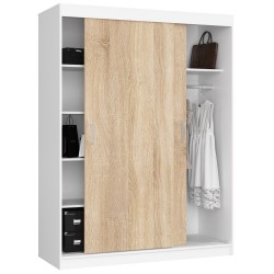 SZAFA PRZESUWNA 150 cm CLP MONO BIAŁA/SONOMA