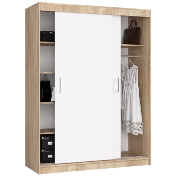 SZAFA PRZESUWNA 150 cm CLP MONO SONOMA/BIAŁA