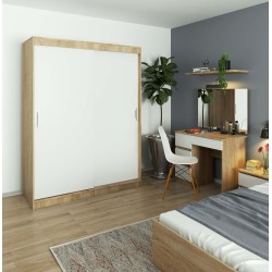 SZAFA PRZESUWNA 150 cm CLP MONO SONOMA/BIAŁA