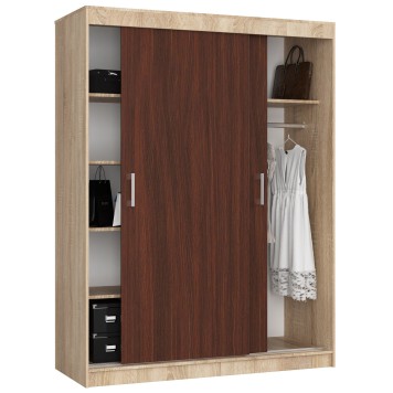 SZAFA PRZESUWNA 150 cm CLP MONO SONOMA/WENGE