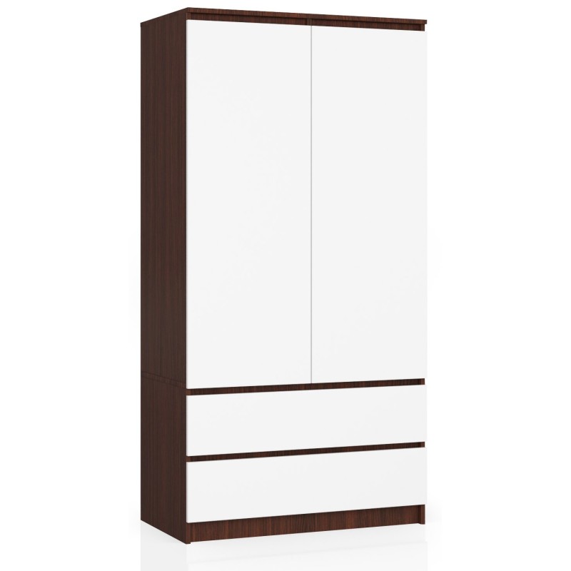 SZAFA S 90 cm 2 DRZWI 2 SZUFLADY PK WENGE / BIAŁA SZAFA S 90 cm 2 DRZWI 2 SZUFLADY PK WENGE / BIAŁA