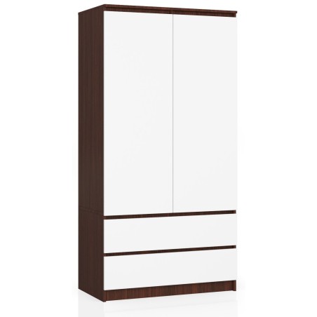 SZAFA S 90 cm 2 DRZWI 2 SZUFLADY PK WENGE / BIAŁA
