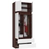 SZAFA Z NADSTAWKĄ S 90 cm 2 DRZWI 2 SZUFLADY PK WENGE / BIAŁA
