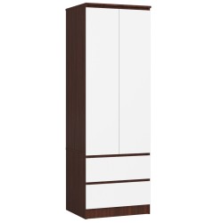 SZAFA STAR S 60 cm 2 DRZWI 2 SZUFLADY WENGE / BIAŁA