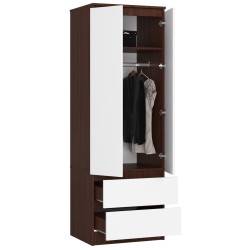 SZAFA STAR S 60 cm 2 DRZWI 2 SZUFLADY WENGE / BIAŁA