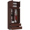 SZAFA Z NADSTAWKĄ S 90 cm 2 DRZWI 2 SZUFLADY PK WENGE
