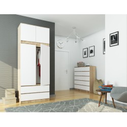SZAFA Z NADSTAWKĄ S90 2D 2SZ CLP PK DĄB SONOMA / BIAŁA