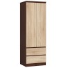 SZAFA STAR S 60 cm 2 DRZWI 2 SZUFLADY WENGE / SONOMA