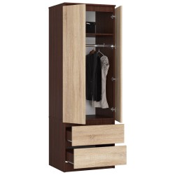 SZAFA STAR S 60 cm 2 DRZWI 2 SZUFLADY WENGE / SONOMA