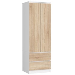 SZAFA STAR S 60 cm 2 DRZWI 2 SZUFLADY PK BIAŁA / SONOMA