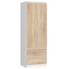SZAFA STAR S 60 cm 2 DRZWI 2 SZUFLADY PK BIAŁA / SONOMA