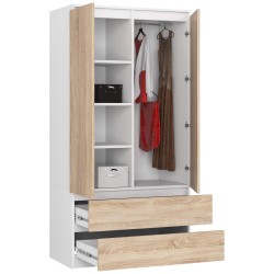 SZAFA S90 2D 2SZ CLP PK BIAŁY / SONOMA