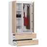 SZAFA S90 2D 2SZ CLP PK BIAŁY / SONOMA