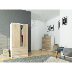 SZAFA S90 2D 2SZ CLP PK BIAŁY / SONOMA