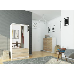 SZAFA S90 2D 2SZ 2 LUSTRO CLP PK BIAŁY / SONOMA
