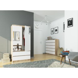 SZAFA S90 2D 2SZ 2 LUSTRO CLP PK SONOMA / BIAŁY