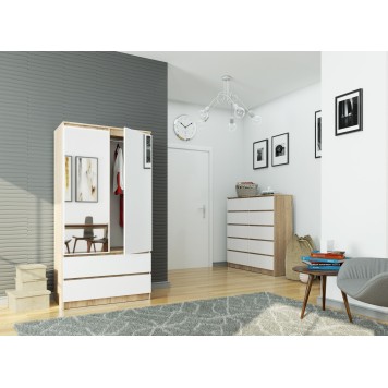 SZAFA S90 2D 2SZ 2 LUSTRO CLP PK SONOMA / BIAŁY