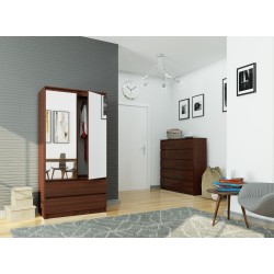 SZAFA S 90 cm 2 DRZWI 2 SZUFLADY 2 LUSTRA PK WENGE