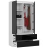 SZAFA S90 2D 2SZ CLP PK CZARNY POŁYSK