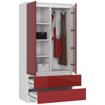 SZAFA S90 2D 2SZ CLP PK CZERWONY POŁYSK